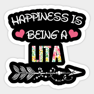 Happiness is being Lita floral gift Sticker